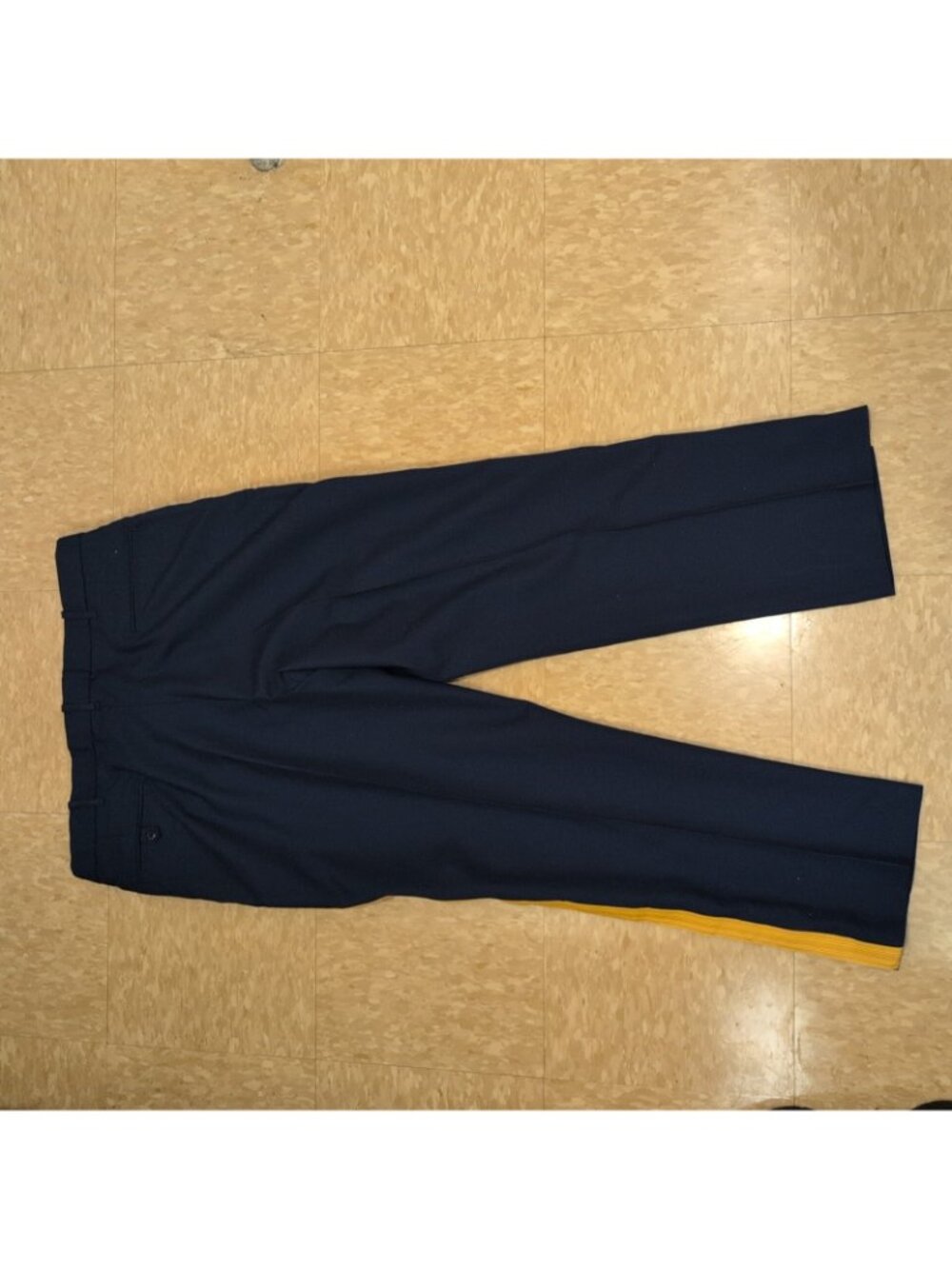 US Army Creighton AB 451 Trousers Officer Mens 38R Pants Dress Blue Yellow Uni - Picture 6 of 11